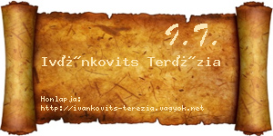 Ivánkovits Terézia névjegykártya